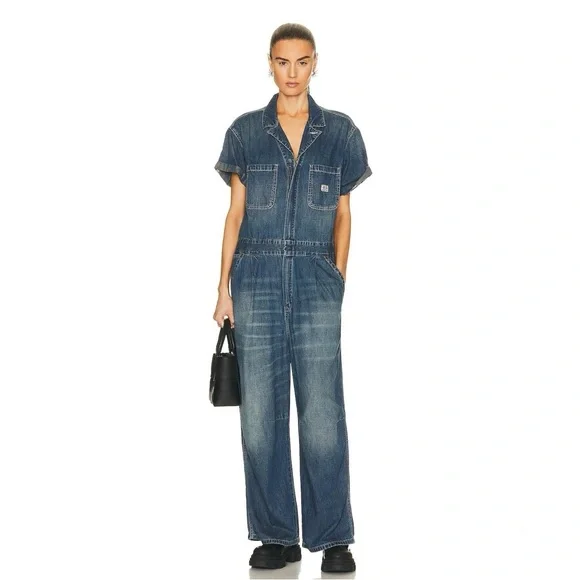 💕 R13 Debbie short sleeve coverall in Windsor blue size S JLo jumpsuit onesie - Picture 9 of 13
